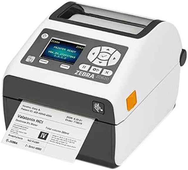 Zebra ZD620 Series 4” Direct Thermal Desktop Label Printer for Healthcare, 300  dpi, USB, USB Host, Bluetooth LE, Serial, Ethernet, Standard EZPL ZD62H43- D01F00EZ