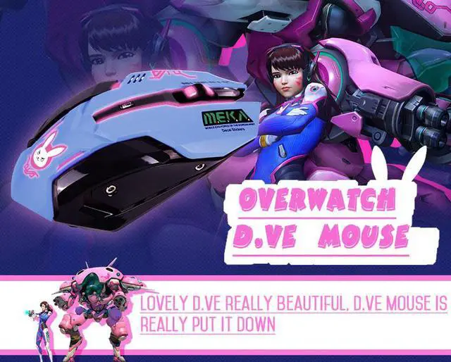 Alt view image 4 of 6 - 6 Buttons Gaming Breathing LED Backlit Gaming Mice D.VA Reaper Wired USB Computer Mouse for PC& Mac Overwatch Gamers