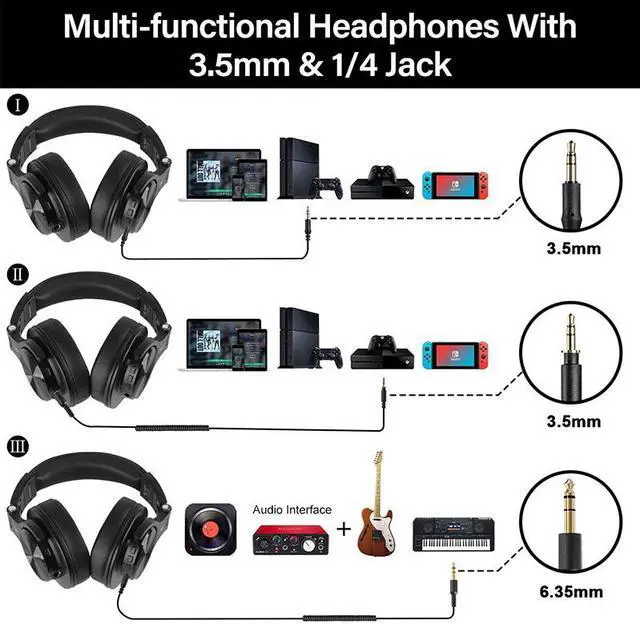 Alt view image 6 of 7 - Oneodio Fusion A70 Bluetooth Headphones Stereo Over Ear Wireless Headset Professional Recording Studio Monitor DJ Headphones