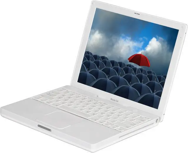 Main image of Apple Laptop iBook G4 1.20GHz 256MB Memory 30GB HDD ATI Mobility Radeon 9200 12.1" Mac OS X 10.3 Panther M9623LL/A