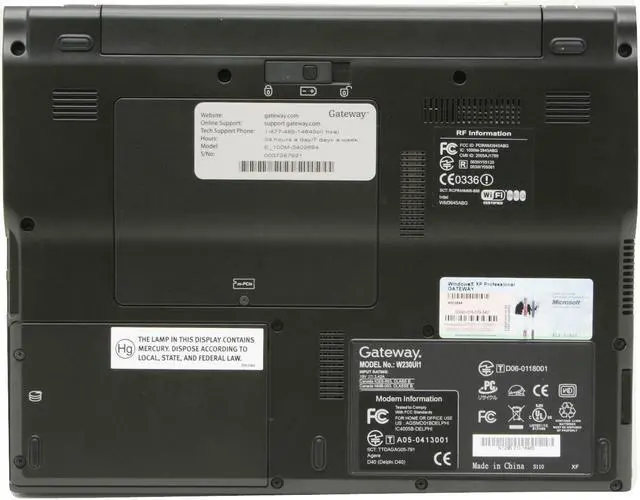 Alt view image 10 of 13 - Gateway Laptop Intel Core Solo U1300 512MB Memory 40GB HDD Intel GMA 950 12.1" Windows XP Professional E-100M(277213-2)