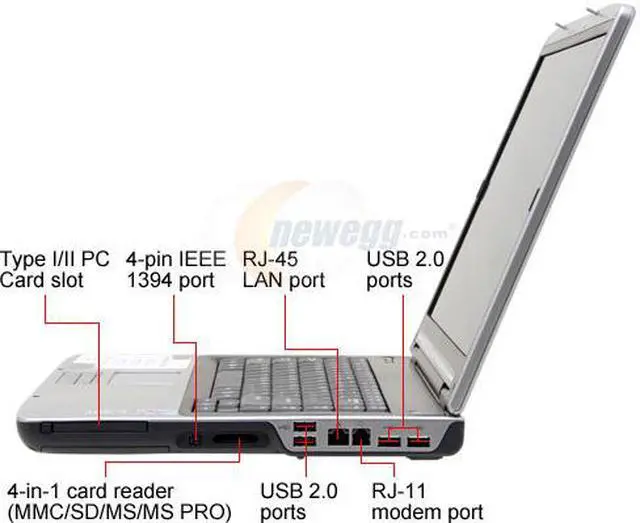 Alt view image 7 of 14 - Gateway Laptop Intel Pentium M 735 512MB Memory 60GB HDD Intel Extreme Graphics 2 15.4" Windows XP Home 6518GZ