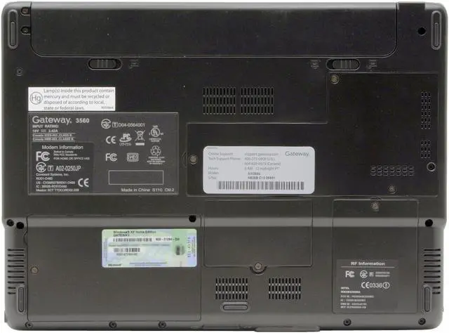 Alt view image 10 of 13 - Gateway Laptop Intel Pentium M 735 512MB Memory 80GB HDD Intel Extreme Graphics 2 14.0" Windows XP Home MX3560