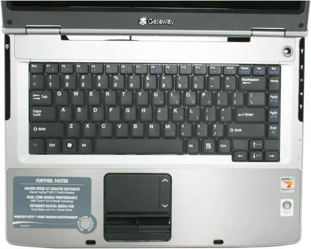 Alt view image 4 of 14 - Gateway Laptop AMD Turion 64 X2 TL-50 1GB Memory 160GB HDD ATI Radeon Xpress 1150 IGP 15.4" Windows Vista Home Premium MT6458 - RA