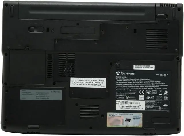 Alt view image 10 of 13 - Gateway Laptop Intel Pentium T2060 1GB Memory 160GB HDD Intel GMA 950 15.4" Windows Vista Home Premium MT6704 - RA