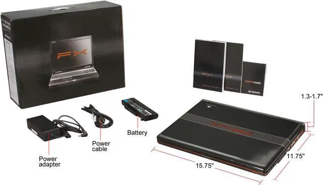 Alt view image 11 of 11 - Gateway Laptop Intel Core 2 Quad Q9000 4GB Memory 500GB HDD NVIDIA GeForce 9800M GTS 17.0" Windows Vista Home Premium 64-bit P-7808u FX Edition