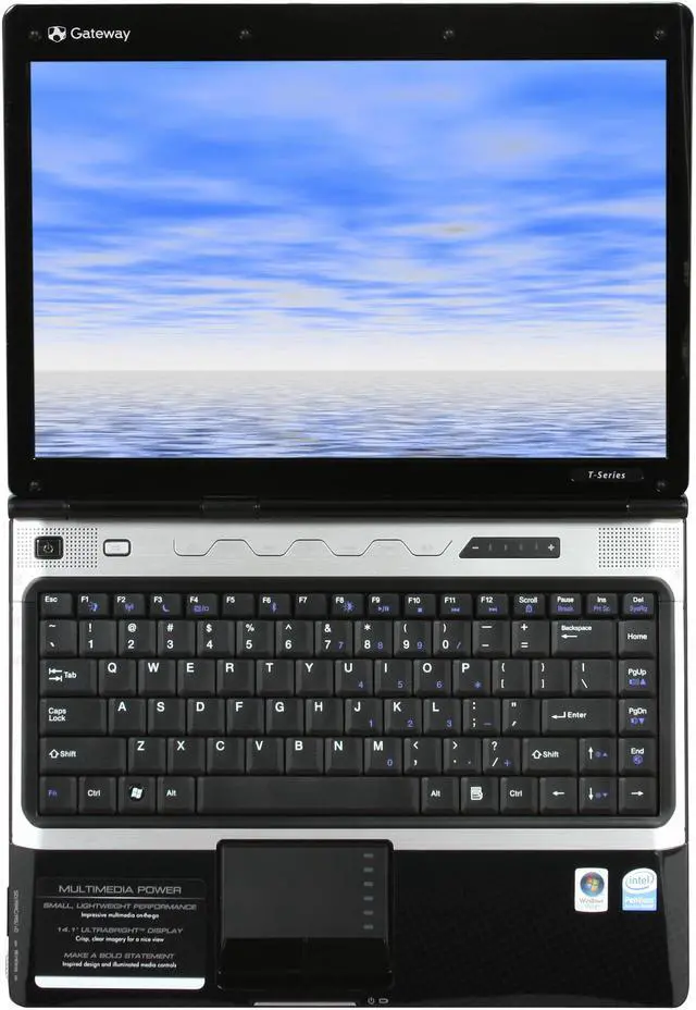Alt view image 7 of 12 - Gateway Laptop Intel Pentium T3400 2GB Memory 250GB HDD Intel GMA X3100 14.1" Windows Vista Home Premium T-6345U