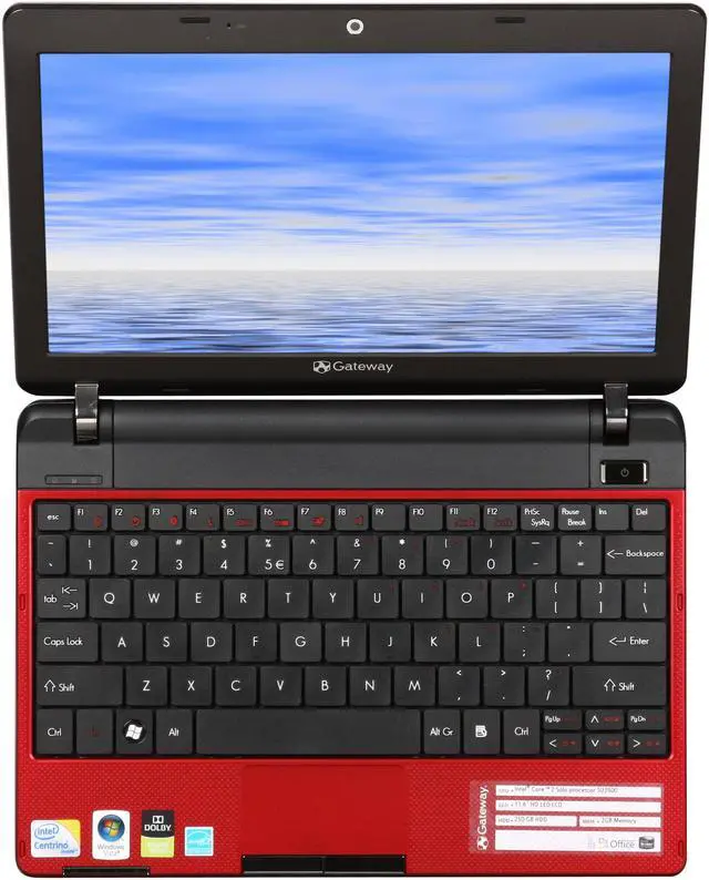 Alt view image 6 of 8 - Gateway Laptop Intel Core 2 Solo ULV SU3500 2GB Memory 250GB HDD Intel GMA 4500MHD 11.6" Windows Vista Home Premium EC1805u