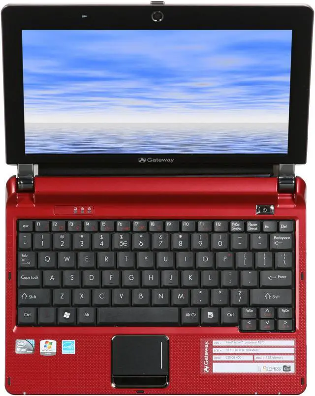 Alt view image 6 of 8 - Gateway LT Series LT2030u Cherry Red Intel Atom N270(1.60 GHz) 10.1" WSVGA 1GB Memory 250GB HDD Netbook