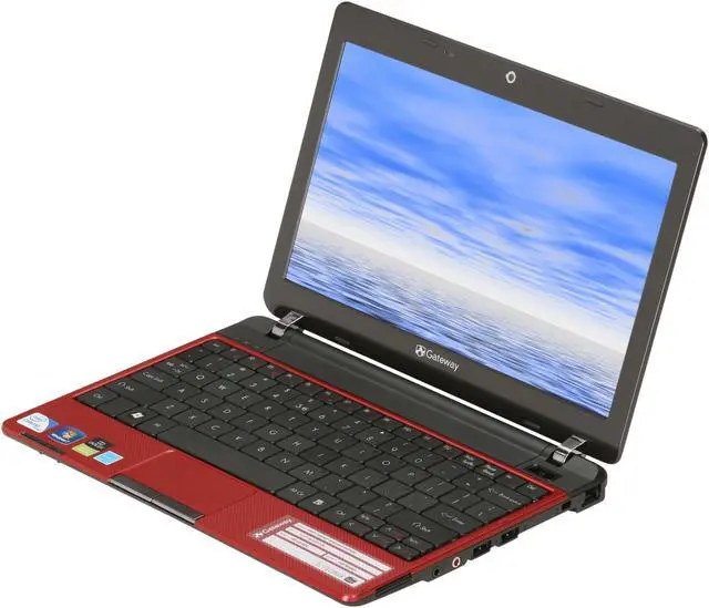 Alt view image 2 of 8 - Gateway EC Series EC1436u Cherry Red Intel Celeron SU2300(1.2 GHz) 11.6" 2GB Memory 160GB HDD Netbook