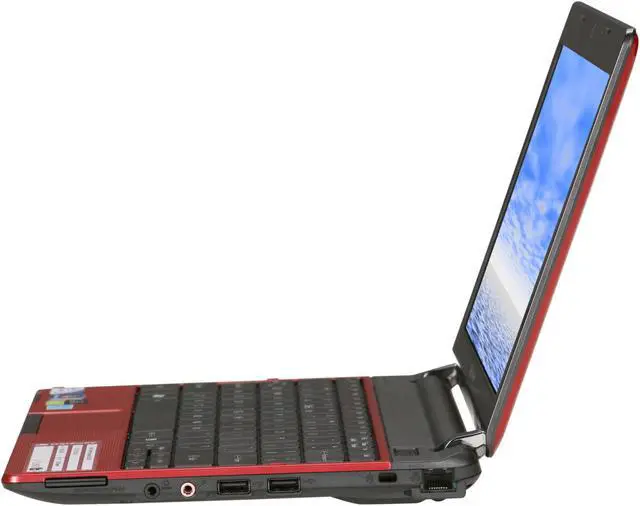 Alt view image 3 of 8 - Gateway EC Series EC1436u Cherry Red Intel Celeron SU2300(1.2 GHz) 11.6" 2GB Memory 160GB HDD Netbook