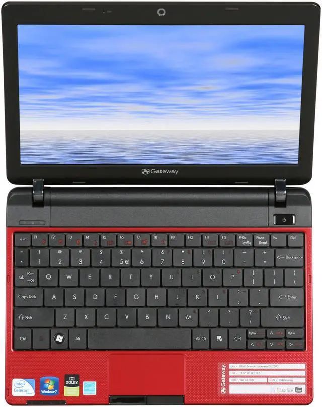 Alt view image 6 of 8 - Gateway EC Series EC1436u Cherry Red Intel Celeron SU2300(1.2 GHz) 11.6" 2GB Memory 160GB HDD Netbook