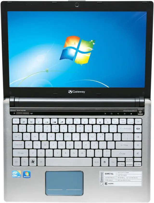 Alt view image 6 of 8 - Gateway Laptop Intel Core i3-380M 4GB Memory 640GB HDD Intel HD Graphics 14.0" Windows 7 Home Premium 64-bit ID49C14u