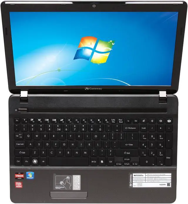 Alt view image 6 of 8 - Gateway Laptop AMD A4-3300M 4GB Memory 500GB HDD AMD Radeon HD 6480G 15.6" Windows 7 Home Premium 64-bit NV55S03u