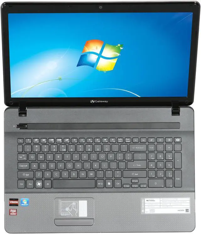 Alt view image 6 of 8 - Gateway Laptop AMD A8-3500M 4GB Memory 640GB HDD AMD Radeon HD 6620G 17.3" Windows 7 Home Premium 64-bit NV75S02u