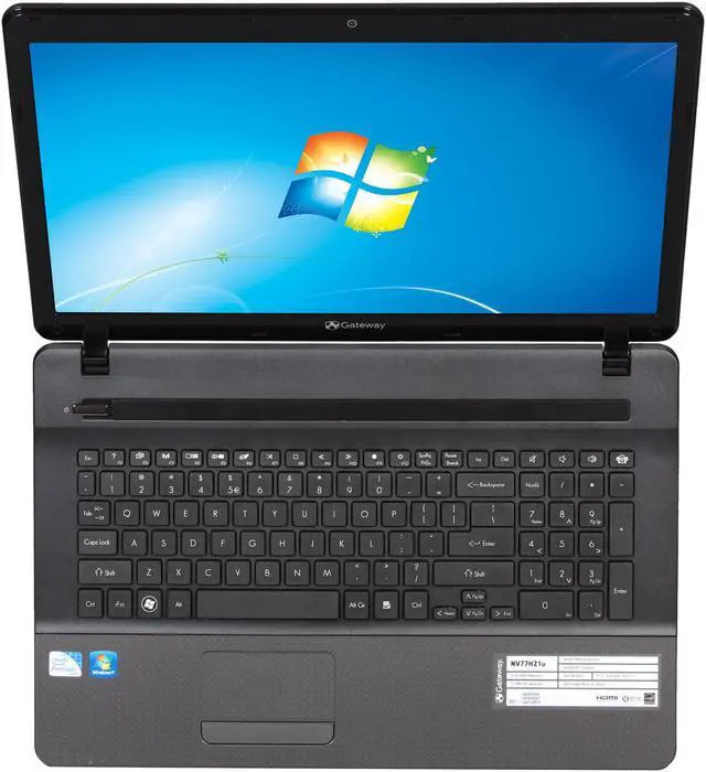 Alt view image 6 of 8 - Gateway Laptop Intel Pentium B960 4GB Memory 320GB HDD Intel HD Graphics 3000 17.3" Windows 7 Home Premium 64-Bit NV77H21u