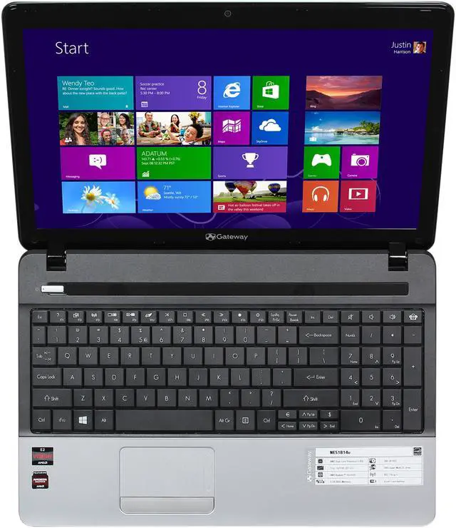 Alt view image 6 of 8 - Gateway Laptop AMD E-450 4GB Memory 500GB HDD AMD Radeon HD 6320 15.6" Windows 8 64-Bit NE51B14u