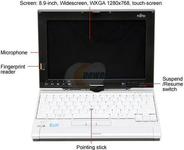 Alt view image 3 of 15 - Fujitsu LifeBook P1610 (FPCM21031) 512MB Memory 8.9" 1280 x 768 Tablet PC Windows XP Tablet PC Edition