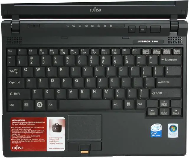 Alt view image 5 of 14 - Fujitsu Laptop LifeBook Intel Core Solo U1400 1GB Memory 40GB HDD Intel GMA 950 10.6" Windows Vista Home Premium P7230(FPCM21181)