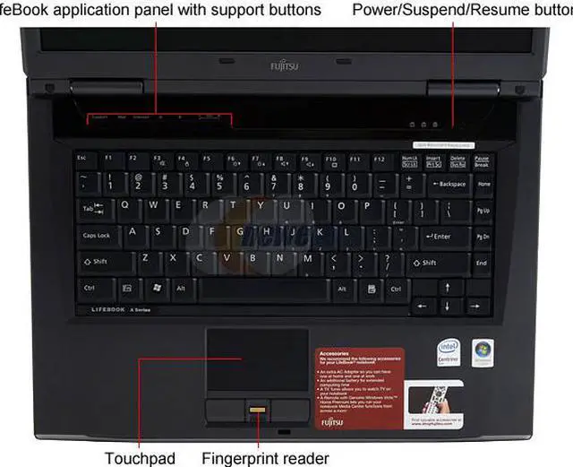 Alt view image 4 of 16 - Fujitsu Laptop LifeBook Intel Core 2 Duo T7250 2GB Memory 200GB HDD 15.4" Windows Vista Home Premium A6110(FPCM32371)