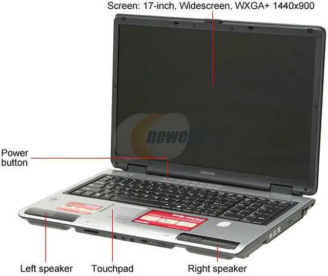 Alt view image 2 of 13 - TOSHIBA Laptop Satellite Intel Core Duo T2250 2GB Memory 120GB HDD Intel GMA 950 17.0" Windows Vista Home Premium P105-S6177