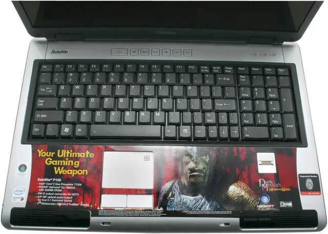 Alt view image 6 of 15 - TOSHIBA Laptop Satellite Intel Core 2 Duo T7200 2GB Memory 200GB HDD NVIDIA GeForce Go 7900 GS 17.0" Windows Vista Home Premium P105-S9337