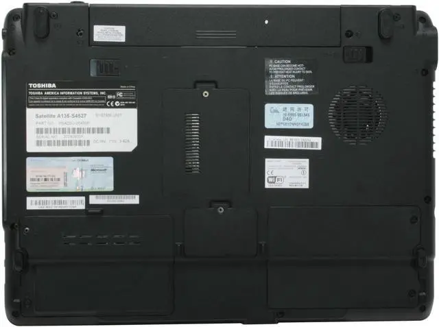 Alt view image 10 of 15 - TOSHIBA Laptop Satellite Intel Pentium T2080 1GB Memory 120GB HDD Intel GMA 950 15.4" Windows Vista Home Premium A135-S4527