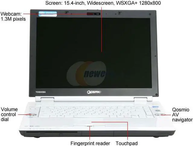 Alt view image 4 of 15 - TOSHIBA Laptop Qosmio Intel Core 2 Duo T5450 2GB Memory 200GB HDD Intel GMA X3100 15.4" Windows Vista Home Premium 32-bit F45-AV410