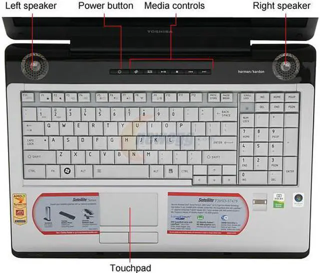 Alt view image 4 of 16 - TOSHIBA Laptop Satellite AMD Turion 64 X2 TL-64 2GB Memory 250GB HDD ATI Mobility Radeon HD 2600 17.0" Windows Vista Home Premium P205D-S7479