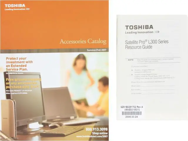 Alt view image 15 of 15 - TOSHIBA Laptop Satellite Pro Intel Core 2 Duo T5870 1GB Memory 160GB HDD Intel GMA X3100 15.4" Windows XP Professional L300-EZ1004X