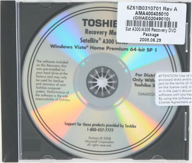 Alt view image 17 of 17 - TOSHIBA Laptop Satellite Intel Core 2 Duo P8400 4GB Memory 320GB HDD ATI Mobility Radeon HD 3470 15.4" Windows Vista Home Premium 64-bit A305-S6864