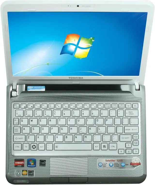 Alt view image 6 of 7 - TOSHIBA Satellite T215D-S1150WH Gemini White AMD Athlon II Neo K325(1.30 GHz) 11.6" 2GB Memory 320GB HDD Netbook