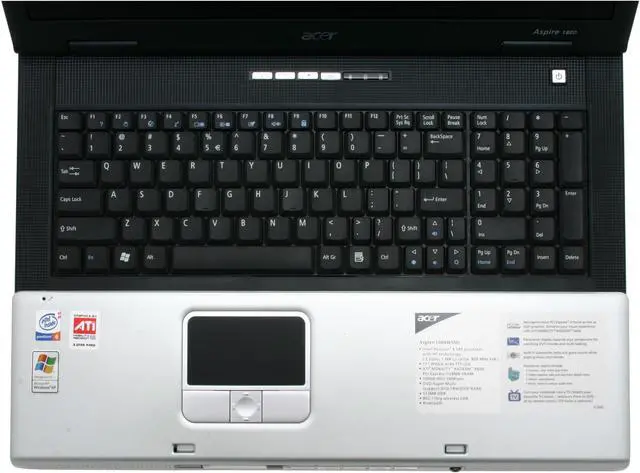 Alt view image 9 of 12 - Acer Laptop Aspire Intel Pentium 4 540 512MB Memory 100GB HDD ATI Mobility Radeon X600 17.0" Windows XP Professional AS1804WSMi-128MB-XPP