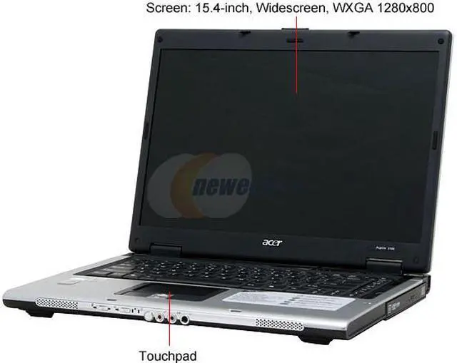 Alt view image 2 of 12 - Acer Laptop Aspire 3200+ 512MB Memory 60GB HDD ATI Radeon Xpress 1100 IGP 15.4" Windows XP Home AS3102WLMi