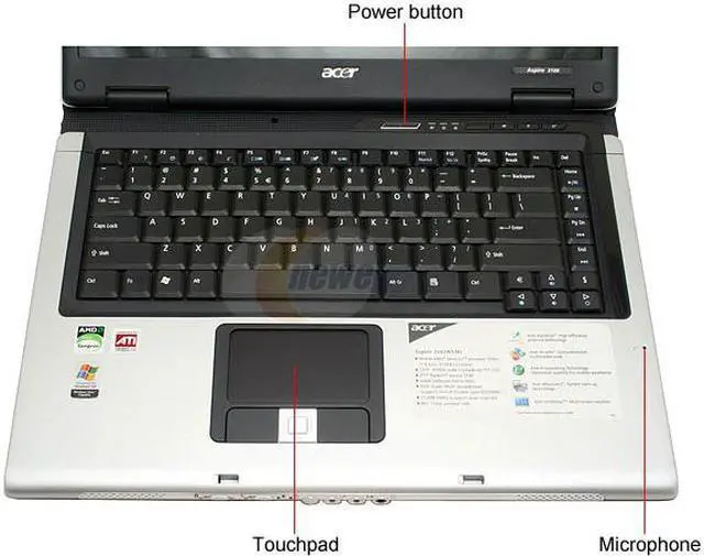 Alt view image 4 of 12 - Acer Laptop Aspire 3200+ 512MB Memory 60GB HDD ATI Radeon Xpress 1100 IGP 15.4" Windows XP Home AS3102WLMi