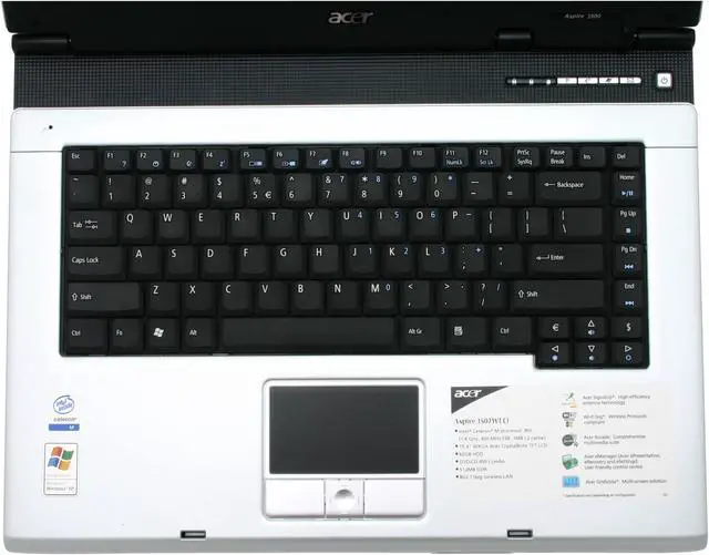 Alt view image 4 of 12 - Acer Laptop Aspire 3500 Intel Celeron M 360 512MB Memory 60GB HDD SiS Mirage 15.4" Windows XP Home AS3502WLCI