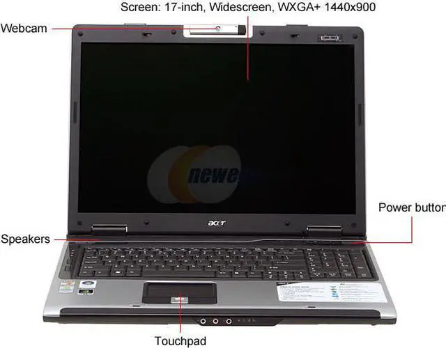 Alt view image 3 of 14 - Acer Aspire 17.0" AMD Turion 64 X2 TL-50 1GB Memory Windows Vista Home Premium LX.AWR0X.053