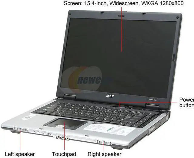 Alt view image 2 of 13 - Acer Laptop Aspire Intel Core 2 Duo T5200 1GB Memory 120GB HDD Intel GMA 950 15.4" Windows Vista Home Premium AS5630-6672