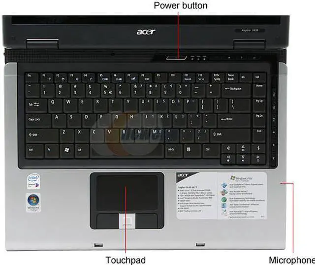 Alt view image 4 of 13 - Acer Laptop Aspire Intel Core 2 Duo T5200 1GB Memory 120GB HDD Intel GMA 950 15.4" Windows Vista Home Premium AS5630-6672