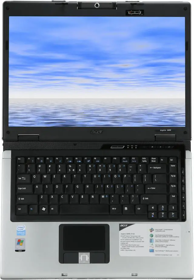 Alt view image 15 of 16 - Acer Laptop Aspire Intel Celeron M 420 512MB Memory 80GB HDD Intel GMA 950 15.4" Windows Vista Home Basic AS3690-2710