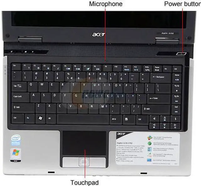 Alt view image 4 of 13 - Acer Laptop Aspire Intel Pentium T2060 512MB Memory 80GB HDD Intel GMA 950 14.1" Windows Vista Home Basic AS5570-2792