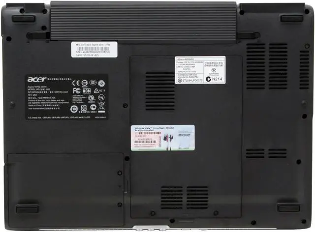 Alt view image 11 of 13 - Acer Laptop Aspire Intel Pentium T2060 512MB Memory 80GB HDD Intel GMA 950 14.1" Windows Vista Home Basic AS5570-2792