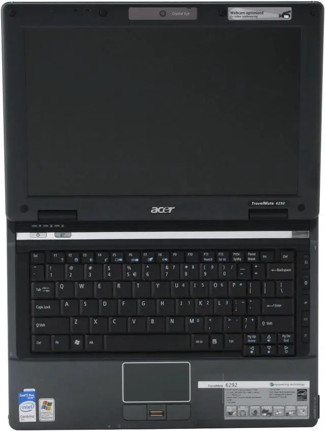 Alt view image 13 of 14 - Acer Laptop TravelMate Intel Core 2 Duo T7300 1GB Memory 120GB HDD Intel GMA X3100 12.1" Windows XP Professional TM6292-6700