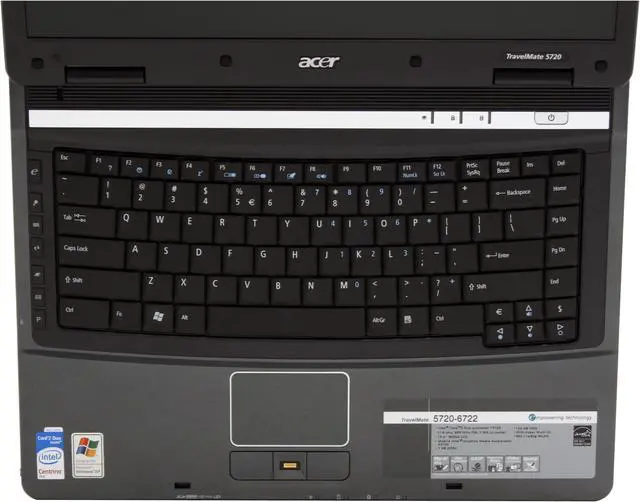 Alt view image 4 of 14 - Acer Laptop TravelMate Intel Core 2 Duo T7100 1GB Memory 120GB HDD Intel GMA X3100 15.4" Windows XP Professional TM5720-6722