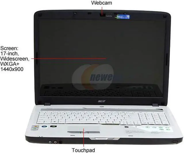 Alt view image 2 of 15 - Acer Laptop Aspire AMD Turion 64 X2 TL-58 2GB Memory 160GB HDD NVIDIA GeForce 8400M G 17.0" Windows Vista Home Premium AS7520-5311