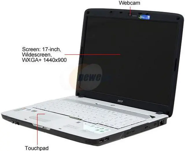 Alt view image 3 of 15 - Acer Laptop Aspire AMD Turion 64 X2 TL-58 2GB Memory 160GB HDD NVIDIA GeForce 8400M G 17.0" Windows Vista Home Premium AS7520-5311