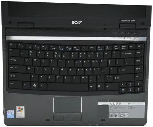 Alt view image 8 of 16 - Acer Laptop TravelMate Intel Celeron M 530 1GB Memory 120GB HDD Intel GMA X3100 14.1" Windows XP Professional TM4320-2451