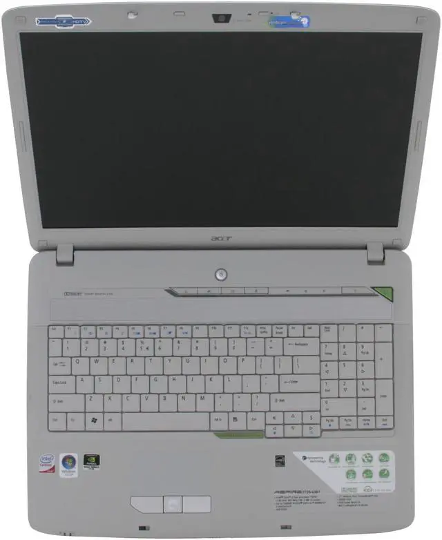 Alt view image 13 of 15 - Acer Laptop Aspire Intel Core 2 Duo T5550 3GB Memory 250GB HDD NVIDIA GeForce 8600M GT 17.0" Windows Vista Home Premium AS7720-6381
