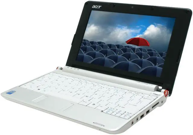 Main image of Acer Aspire One AOA110-1295 Seashell White Intel Atom N270(1.60 GHz) 8.9" WSVGA 512MB Memory 8GB SSD Netbook