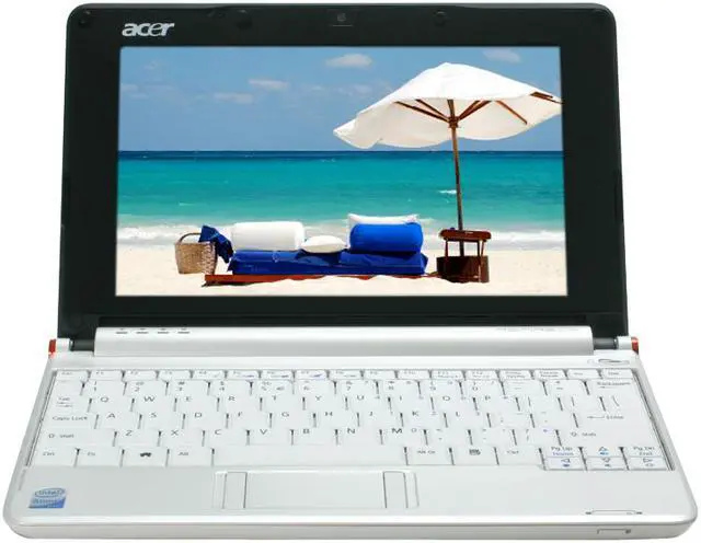 Alt view image 8 of 16 - Acer Aspire One AOA110-1295 Seashell White Intel Atom N270(1.60 GHz) 8.9" WSVGA 512MB Memory 8GB SSD Netbook